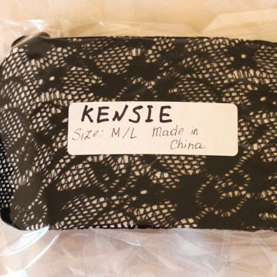 Kensie Pattern Tights, Size M/L, Color Black, New Without Tags